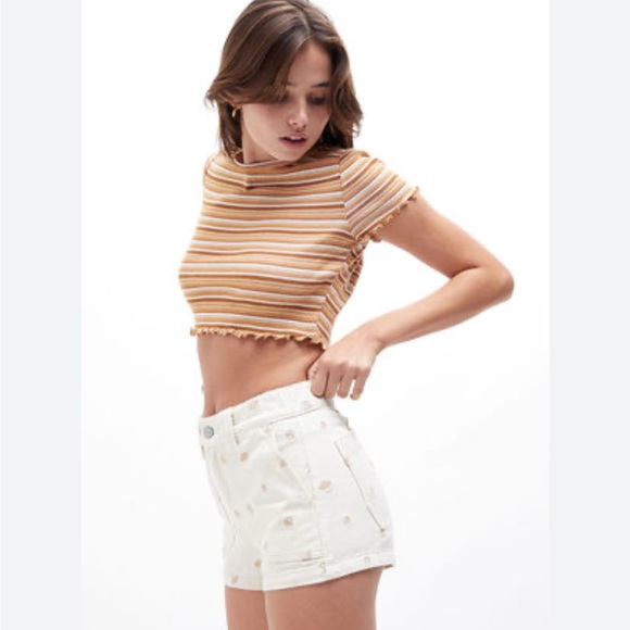 PacSun Mushroom Embroidered Elastic Waist Shorts M - Picture 1 of 14